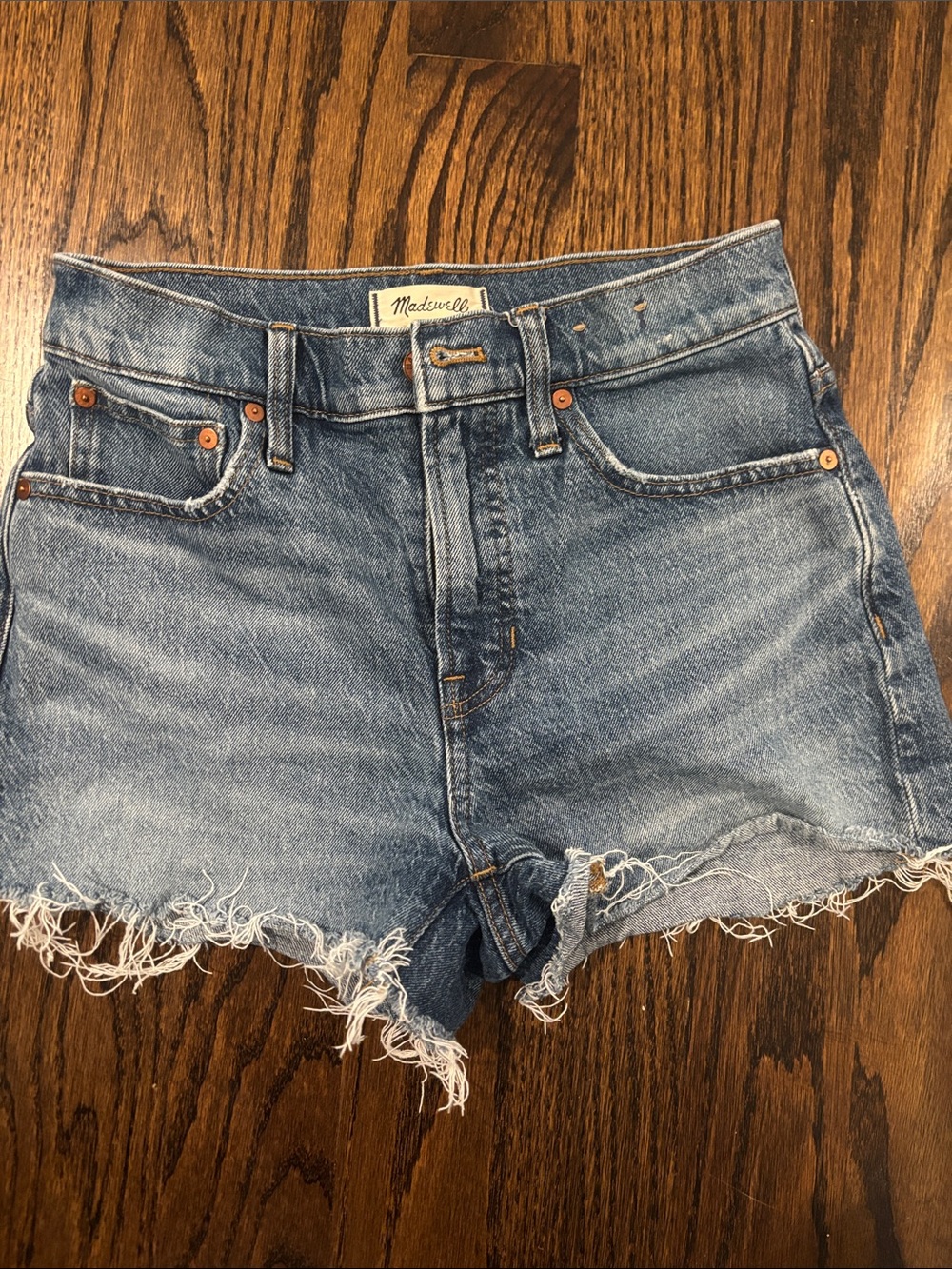 Madewell Distressed Light Blue Denim Cutoff Shorts